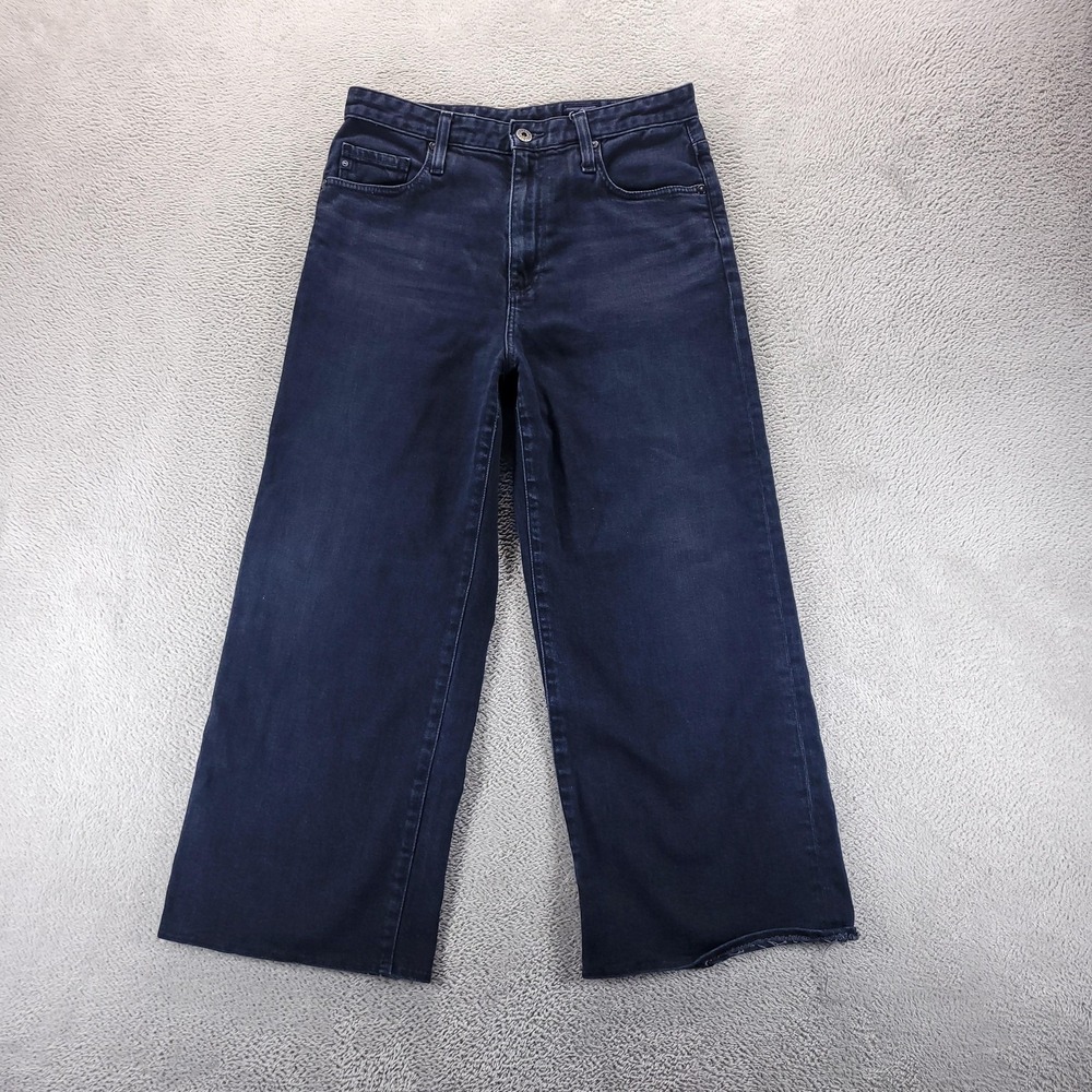 AG Jeans Womens 30 Blue The Etta High Rise Wide Leg Crop Relaxed Stretch Denim